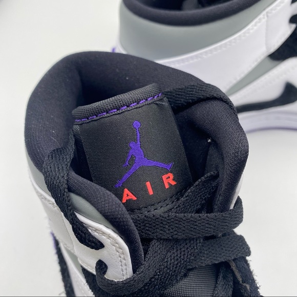 New Air Jordan 1 Mid Men Purple Suede Black Retro - Picture 9 of 10